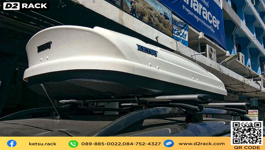 roofbox KETSU M1 กล่องหลังคารถ กล่องใส่ของบนหลังคารถ กล่องเก็บสัมภาระบนหลังคา : ผลงานติดตั้ง กล่องหลังคารถยนต์ roof box Subaru Forester ฟอเรสเตอร์