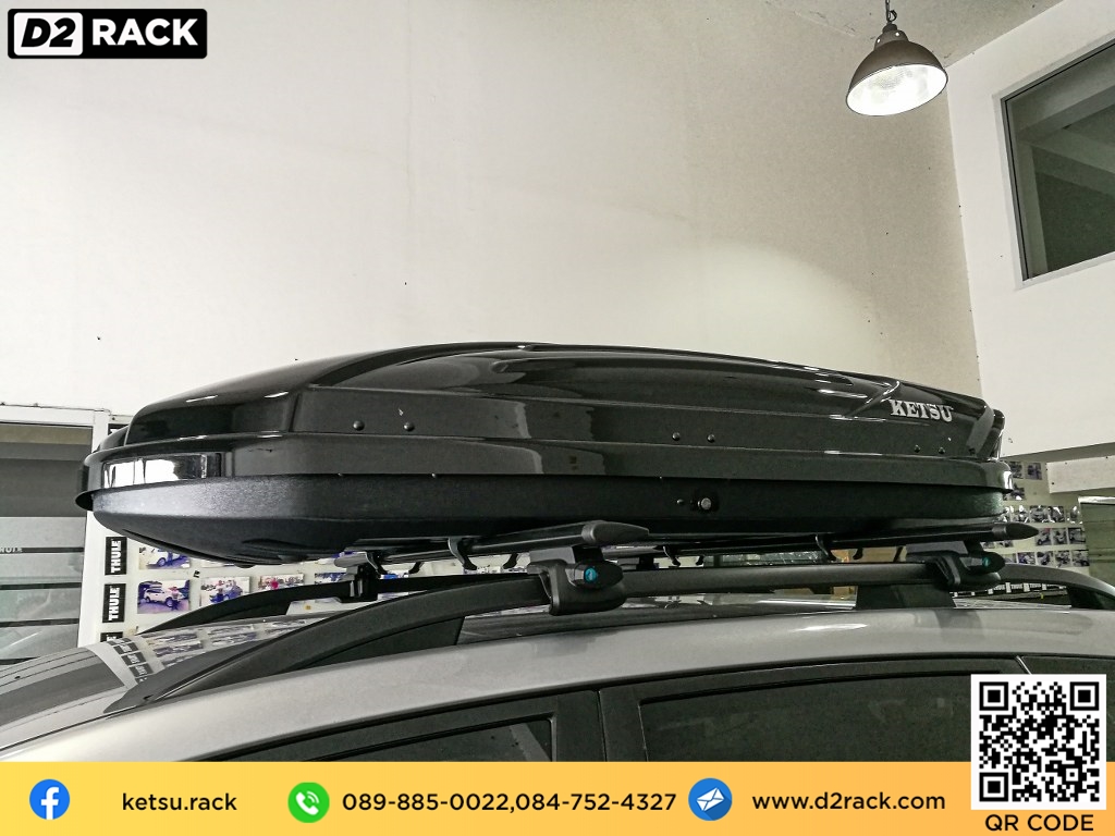 กล่อง RoofBox KETSU M1 กล่องอเนกประสงค์บนหลังคารถ กล่องสัมภาระบนหลังคา มือสอง กล่องอเนกประสงค์บนหลังคารถ : ผลงานติดตั้ง กล่องหลังคารถยนต์ roof box Subaru Forester ฟอเรสเตอร์