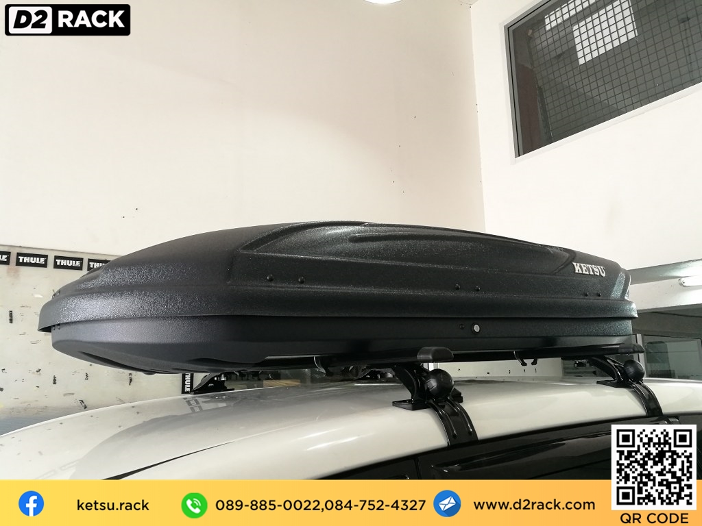 กล่องติดหลังคาคารถ KETSU M1 roof box ราคาถูก ที่วางของบนหลังคา กล่องหลังคารถ : ผลงานติดตั้ง กล่องหลังคารถยนต์ roof box Toyota Avanza อแวนซา