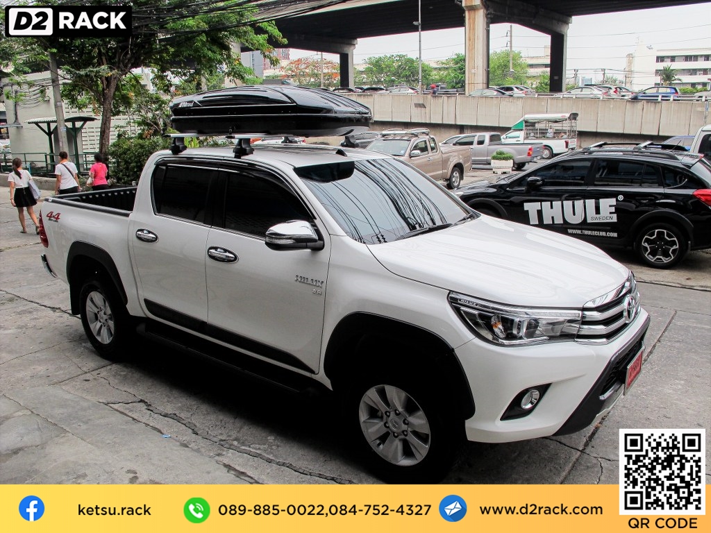 ที่วางของบนหลังคา KetSu Roofbox M1 กล่อง RoofBox กล่องสัมภาระบนหลังคา pantip กล่องติดหลังคารถ : ผลงานติดตั้ง กล่องหลังคารถยนต์ roof box Toyota Revo รีโว่