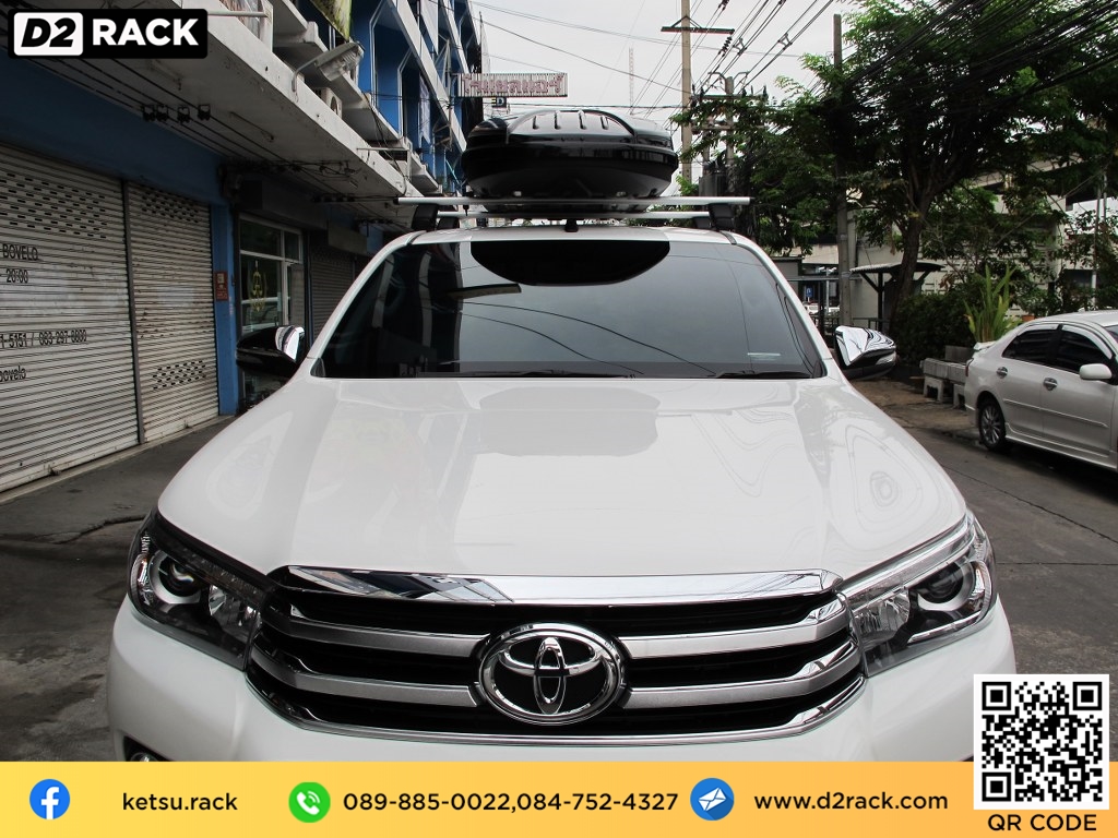 กล่องวางของบนหลังคา KetSu Roofbox M1 roof box กล่องสัมภาระบนหลังคา กล่องติดหลังคา KetSu มือสอง ที่วางของบนหลังคา : ผลงานติดตั้ง กล่องหลังคารถยนต์ roof box Toyota Revo รีโว่