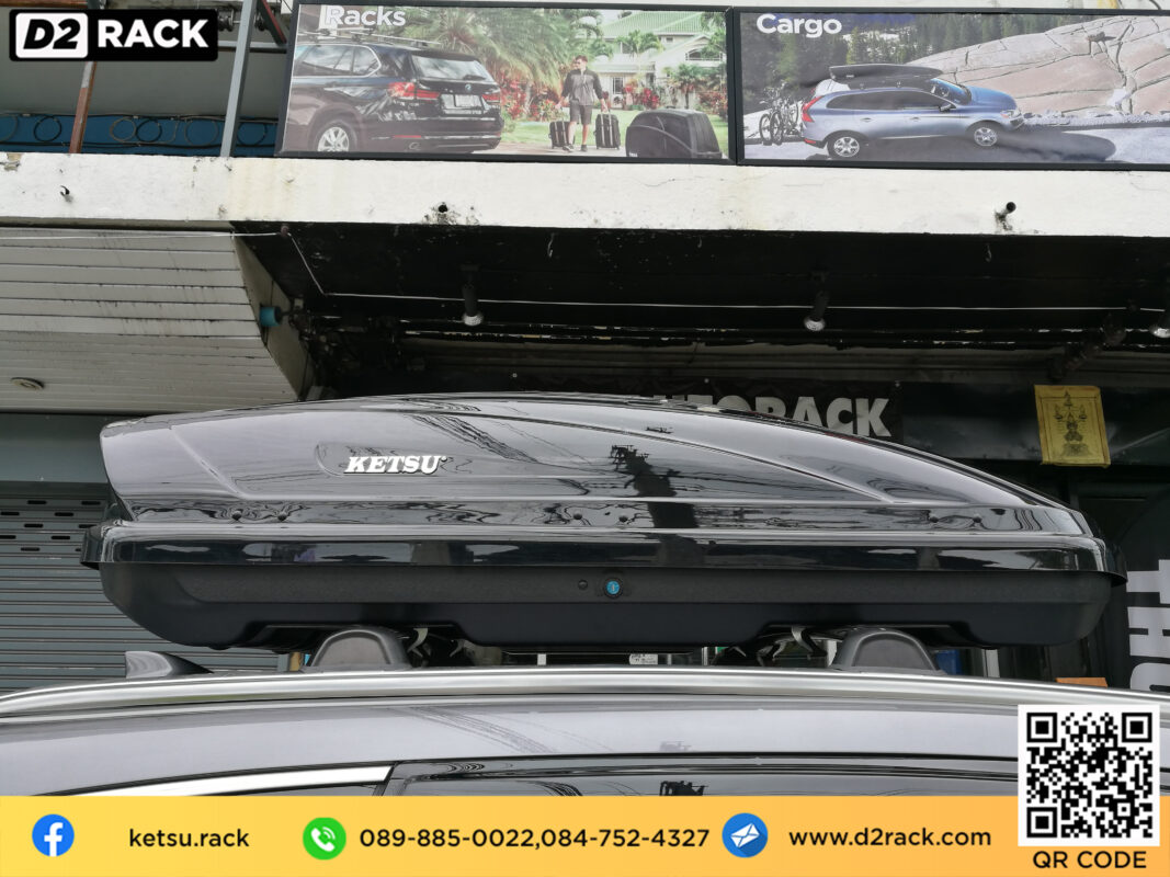 ขาย roofbox KETSU M1 ที่วางของบนหลังคา กล่องสัมภาระบนหลังคา กล่องเก็บของติดรถยนต์ : ผลงานติดตั้ง กล่องหลังคารถยนต์ roof box Honda CRV G5 ซีอาร์วี