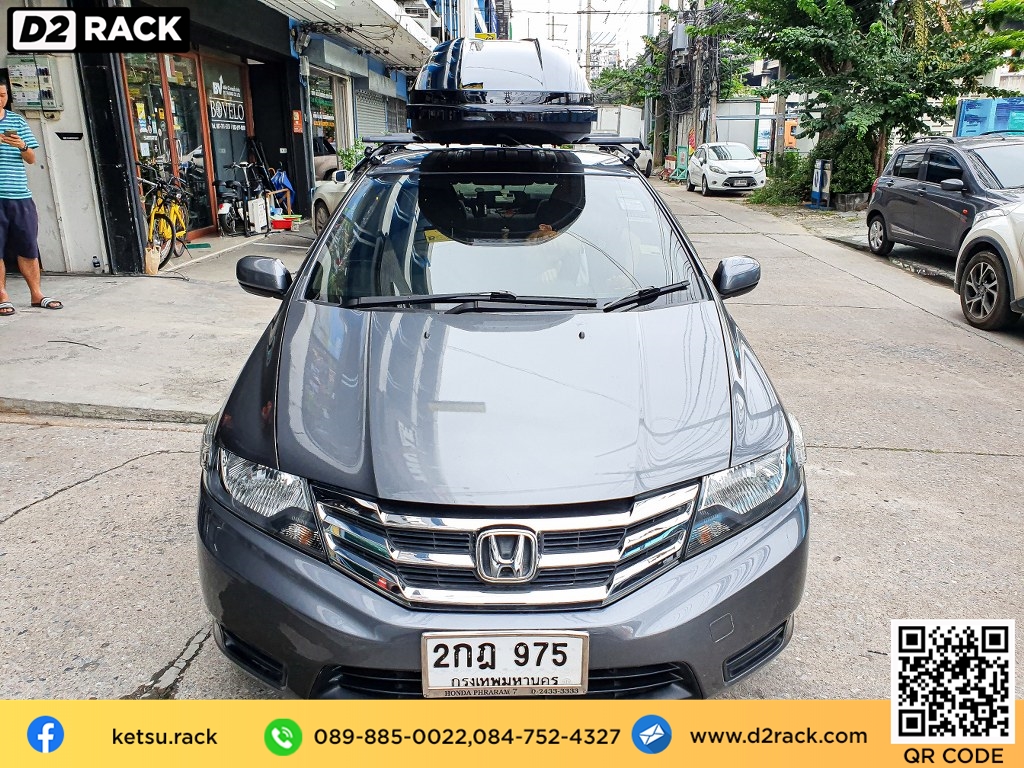 ที่วางของบนหลังคา KETSU M3 roof box กล่องสัมภาระบนหลังคา ขาย roofbox กล่องติดหลังคามือสอง thule : ผลงานติดตั้ง กล่องหลังคารถยนต์ roof box Honda City ซิตี้