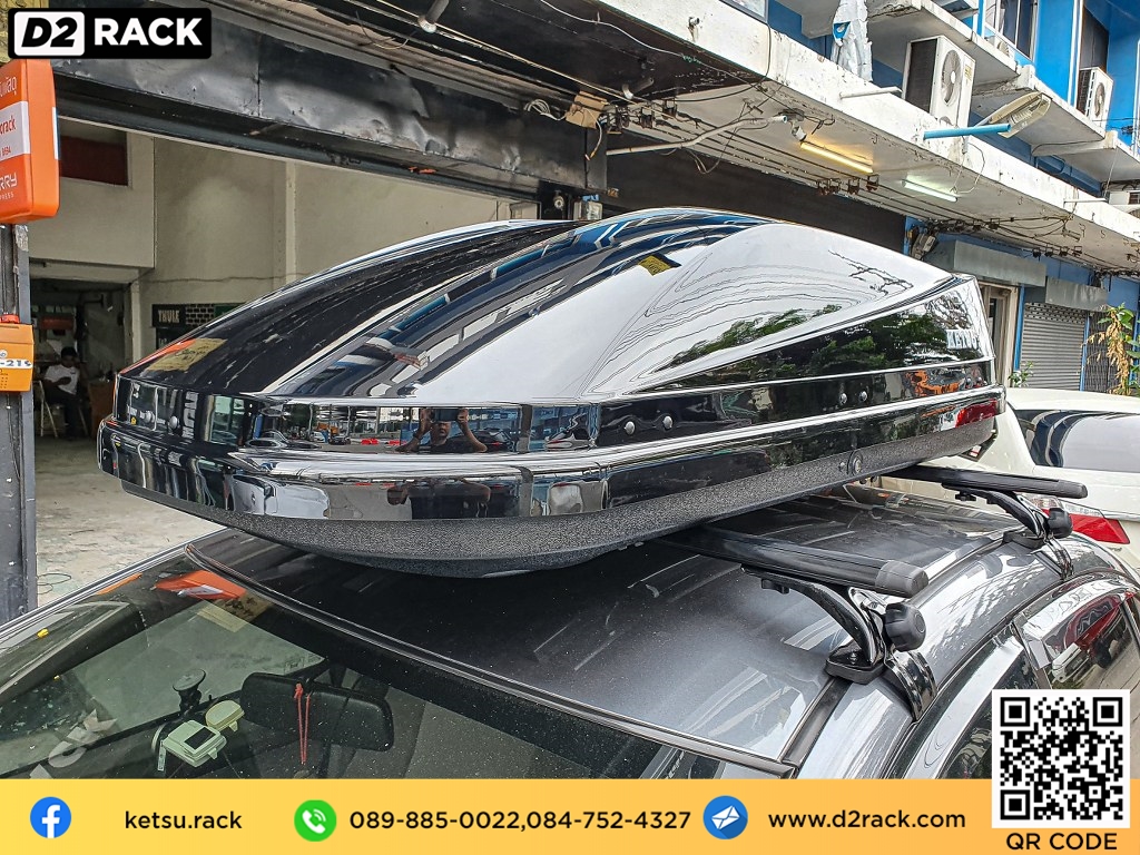 กล่องติดหลังคารถ KETSU M3 roof box ราคาถูก ที่วางของบนหลังคา กล่องหลังคารถ : ผลงานติดตั้ง กล่องหลังคารถยนต์ roof box Honda City ซิตี้