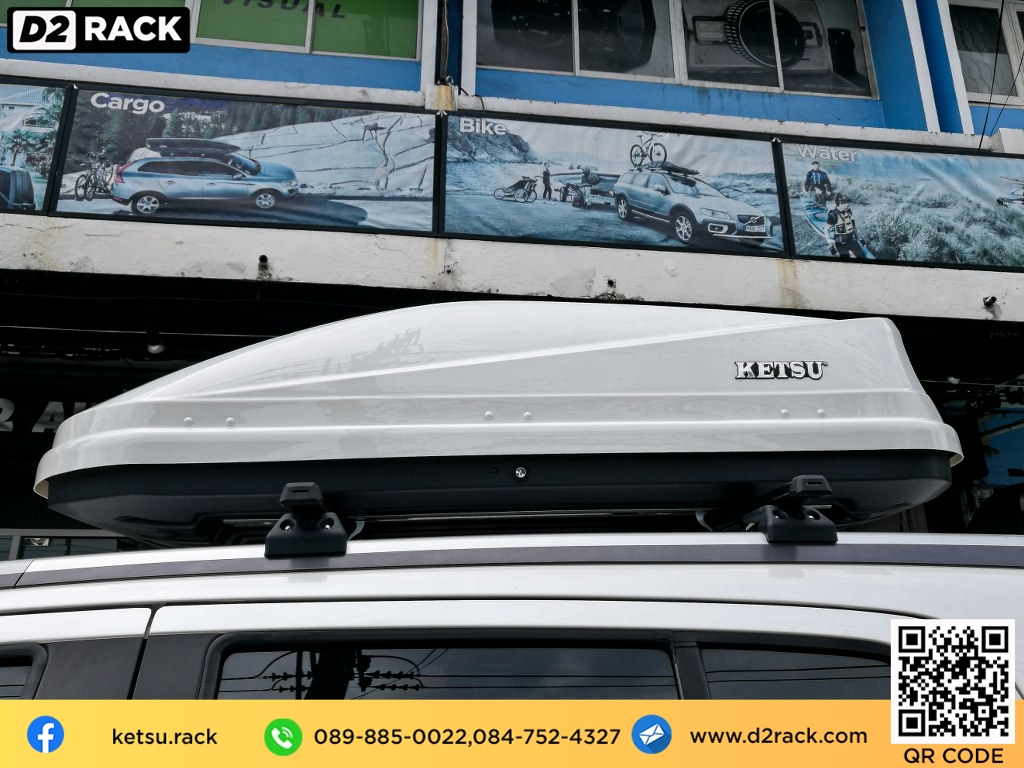 กล่อง หลังคา รถ KETSU Roofbox M3 แร็คหลังคา กล่อง RoofBox กล่องสัมภาระบนหลังคา : ผลงานติดตั้ง กล่อง Isuzu Mu-x มิว-เอ็กซ์