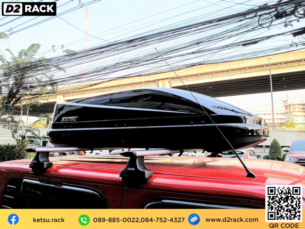 ขาย roofbox KETSU M3 ที่วางของบนหลังคา กล่องสัมภาระบนหลังคา กล่องเก็บของติดรถยนต์ : ผลงานติดตั้ง กล่องหลังคารถยนต์ roof box Nissan Cube คิวบ์