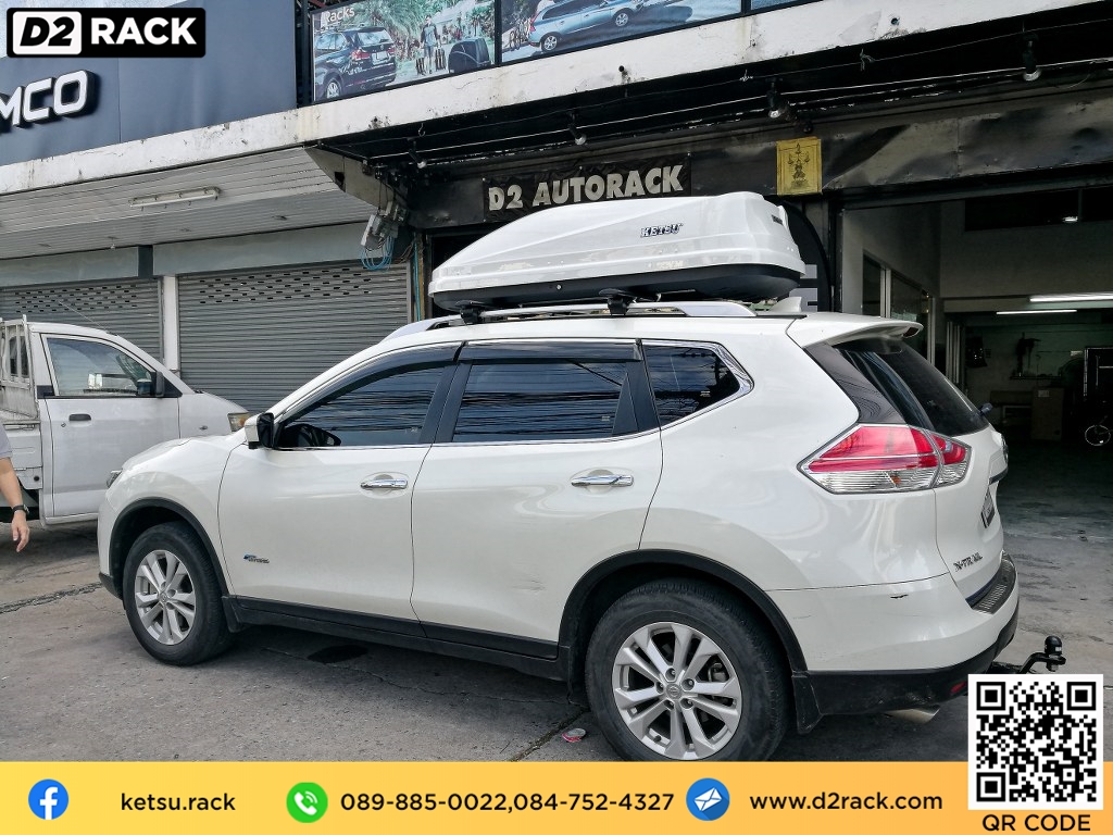 กล่อง RoofBox KETSU M3 กล่องอเนกประสงค์บนหลังคารถ กล่องสัมภาระบนหลังคา มือสอง กล่องอเนกประสงค์บนหลังคารถ : ผลงานติดตั้ง กล่องหลังคารถยนต์ roof box Nissan X-Trail เอ็กซ์เทรล