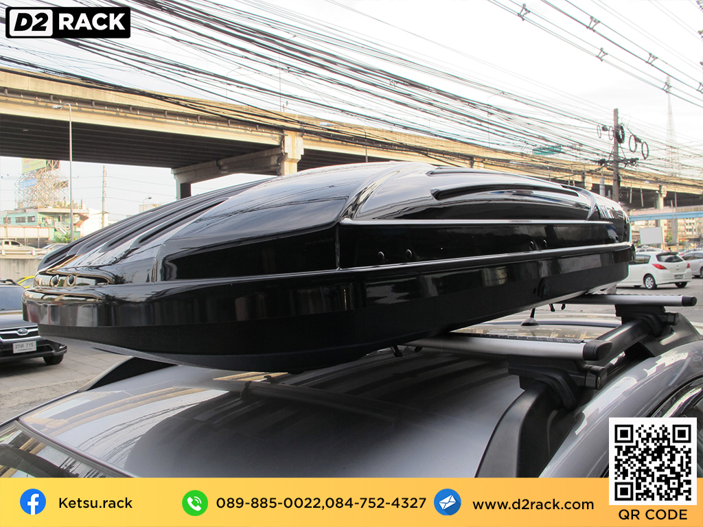 กล่อง RoofBox KETSU M1 กล่องติดหลังคาคารถ กล่องบนหลังคา คานขวาง : ผลงานติดตั้ง กล่องหลังคารถยนต์ roof box Subaru XV เอ็กซ์วี