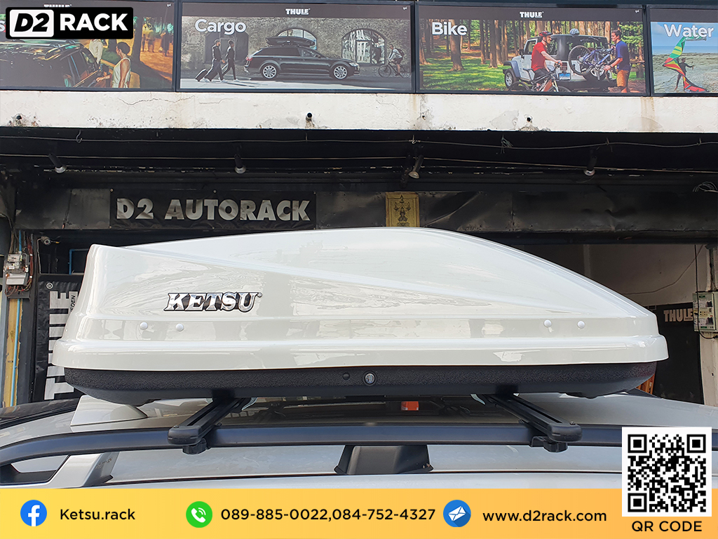 ขาย roofbox KETSU M3 ที่วางของบนหลังคา กล่องสัมภาระบนหลังคา กล่องเก็บของติดรถยนต์ : ผลงานติดตั้ง กล่องหลังคารถยนต์ roof box Subaru Forester ฟอเรสเตอร์