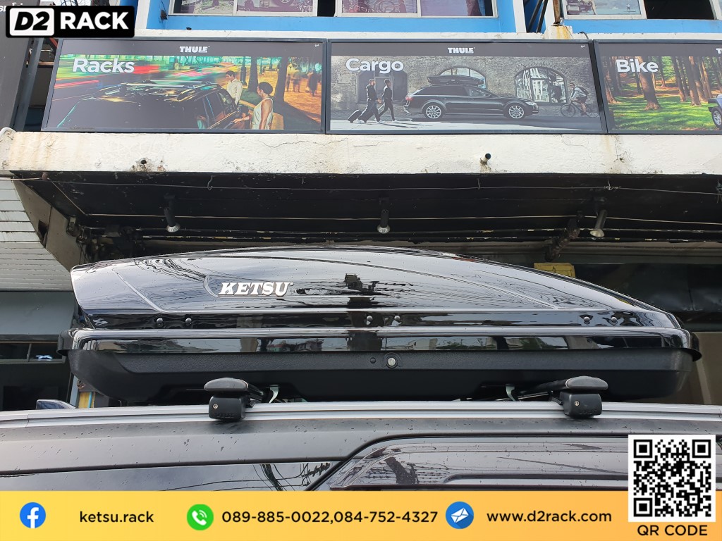 ขาย roofbox KETSU M2 ที่วางของบนหลังคา กล่องสัมภาระบนหลังคา กล่องเก็บของติดรถยนต์ : ผลงานติดตั้ง กล่องหลังคารถยนต์ roof box Toyota Fortuner ฟอร์จูนเนอร์