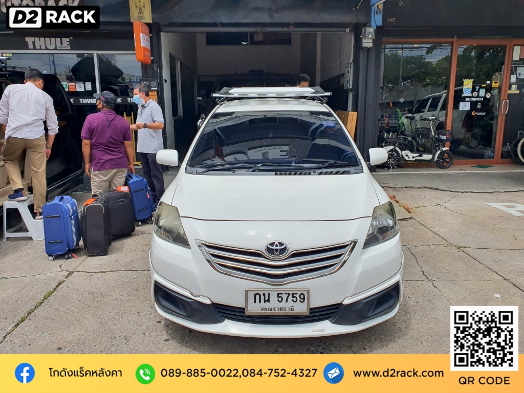 ติดแร็คหลังคาข้อเสีย VRK รุ่น Modern สำหรับ วีออส แร็คมือสอง ราวหลังคารถเก๋ง Toyota Vios rack ติดหลังคา รถถาดแร็ค ขาแร็คหลังคา วีอาร์เค