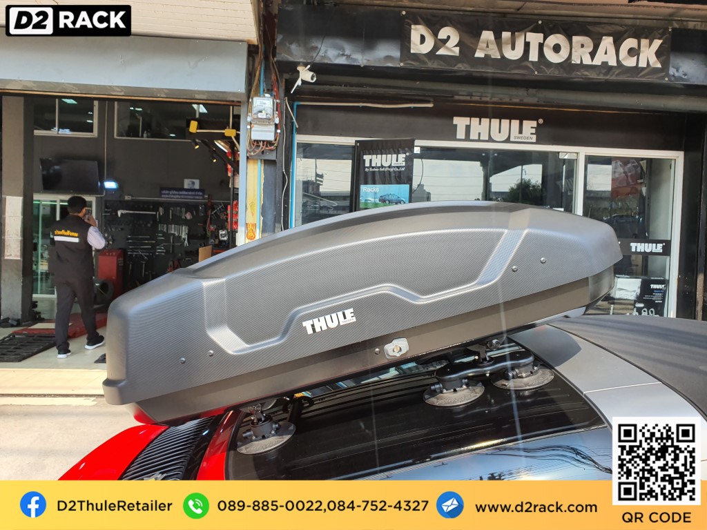 กล่องติดหลังคาคารถ thule Force XT S roof box ราคาถูก ที่วางของบนหลังคา กล่องหลังคารถ : ผลงานติดตั้ง กล่องหลังคารถยนต์ roof box Porsche 911