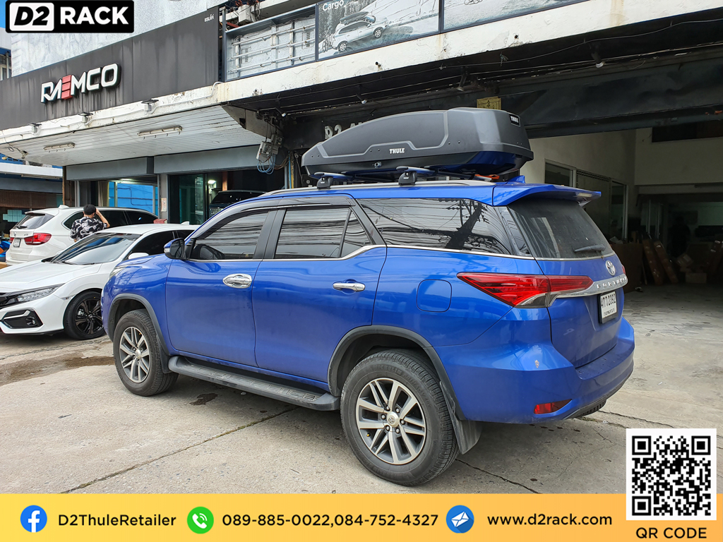 กล่องวางของบนหลังคา thule Force XT M ขาย roofbox มือสอง กล่องติดหลังคารถ ที่เก็บของบนหลังคา : ผลงานติดตั้ง กล่องหลังคารถยนต์ roof box Toyota fortuner ฟอร์จูนเนอร์