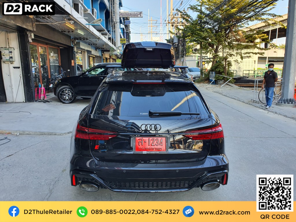 THULE RoofBox Vector L กล่องบนหลังคา กล่อง ติด หลังคา รถ กล่อง สัมภาระ บน หลังคา : ผลงานติดตั้ง กล่องหลังคารถยนต์ roof box Audi RS6 ออดี้ อาร์เอส