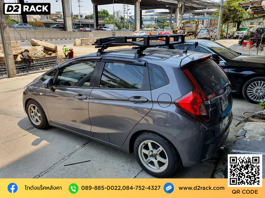 ที่วางของบนหลังคารถ VRK รุ่น Tray 002 สำหรับ Honda Jazz แร็คมือสอง วีอาร์เค ติดตั้งแร็คหลังคา แจ๊ส ขาจับแร็คหลังคา พระราม 2 ขาจับ แร็คหลังคารถตู้ แร็คหลังคามือสอง