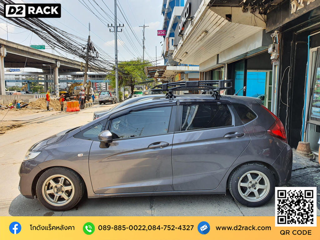 ราคาแร็คหลังคา VRK รุ่น Tray 002 สำหรับ Honda Jazz แร็คมือสอง วีอาร์เค แร็คหลังคาเก๋ง แจ๊ส แร็คหลังคาราคา ถูกราวบนหลังคารถ ขาจับแร็คหลังคามือสอง