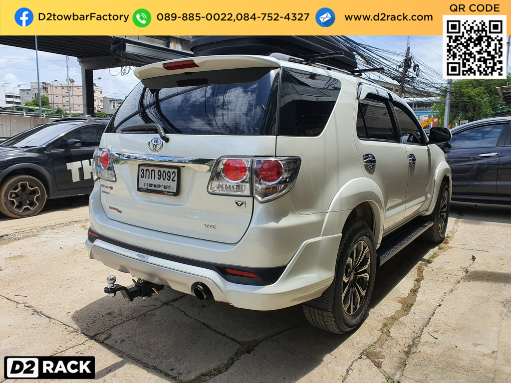 หัวบอลลากเรือมือสอง Toyota Fortuner 08-15 เทรลเลอร์เจ็ทสกี ฟอร์จูนเนอร์ ขายเทเลอร์ลากจูงมือสอง ปากนกแก้ว คานลากเรือมือสอง : งานติดตั้ง D2towbar ชุดลากเรือ Toyota Fortuner 08-15