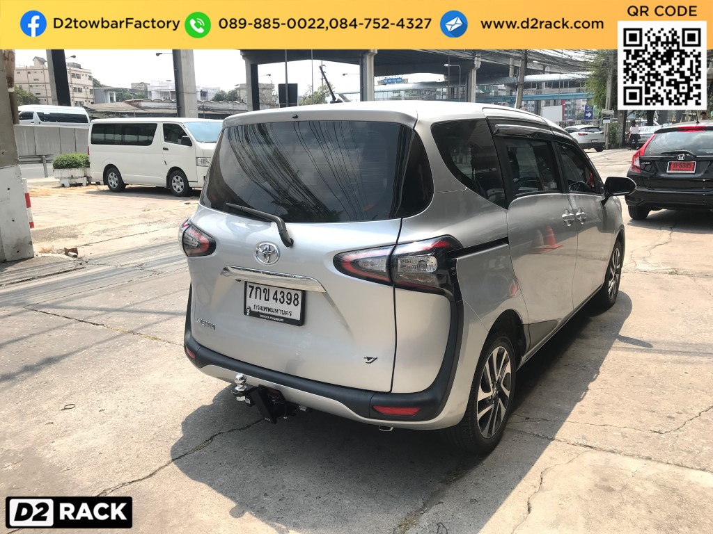 หัวบอลลาก Toyota Sienta ลากพ่วงเจ็ทสกี คานลากเรือมือสอง โตโยต้า เซียนต้า : งานติดตั้ง D2towbar ชุดลากเรือ Sienta