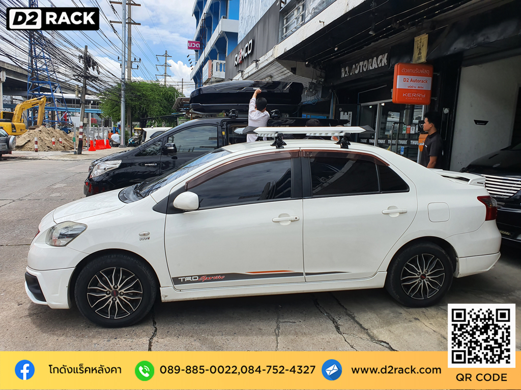 ขายแร็คหลังคา VRK รุ่น Modern สำหรับ วีออส แร็คมือสอง แร็คหลังคามือสอง Toyota Vios คานแร็คหลังคา มือสอง แร็คหลังคาอลูมิเนียม d2 autorack