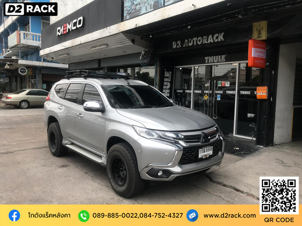 ขายแร็คหลังคา Mitsubishi Pajero Sport New tatumrack วีอาร์เค VRK รุ่น Tray 002 ชุดแร็คหลังคา มิตซูบิชิ ปาเจโร่ สปอร์ต rack ติดหลังคารถ คานแร็คหลังคามือสอง d2 autorack วิธีติดแร็คหลังคารถเก๋ง