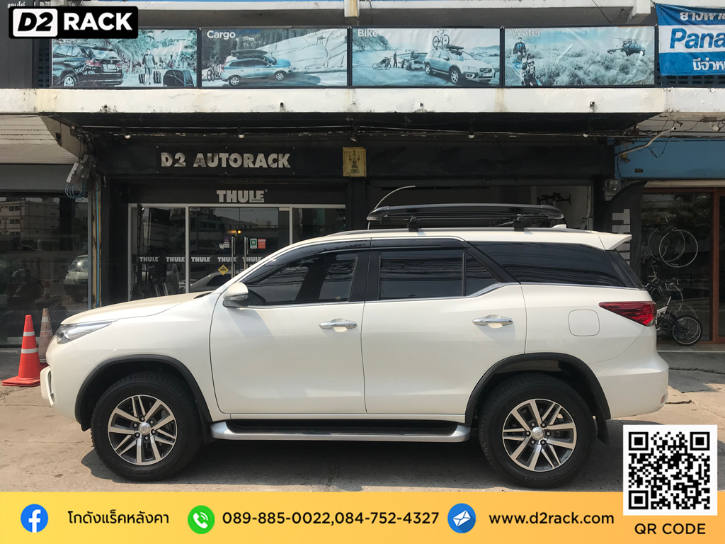 แร็คหลังคารถตู้ VRK รุ่น Sport Toyota Fortuner ขาแร็คหลังคา เหล็ก ติด หลังคา รถ วีอาร์เค โตโยต้า ฟอร์จูนเนอร์ ขายแร็คหลังคา overland มือ สอง d2 autorack แร็คหลังคาเก๋ง