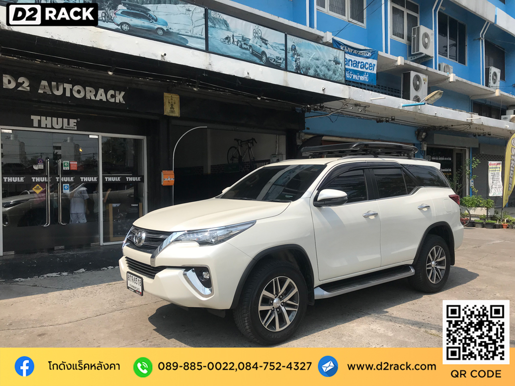 แร็คหลังคารถยนต์ VRK รุ่น Sport Toyota Fortuner แร็คหลังคารถกระบะ ร้านติดตั้ง แร็คหลังคา วีอาร์เค โตโยต้า ฟอร์จูนเนอร์ ขาจับแร็คหลังคา ทํา เอง d2 autorack แร็คหลังคากระบะ