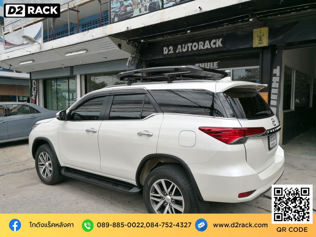 ที่วางของบนหลังคารถ VRK รุ่น Sport Toyota Fortuner บาร์ หลังคารถ ถอด แร็ค หลังคา วีอาร์เค โตโยต้า ฟอร์จูนเนอร์ แร็คหลังคากระบะ แร็คหลังคา 4x4 d2 autorack คานขวางมือสอง