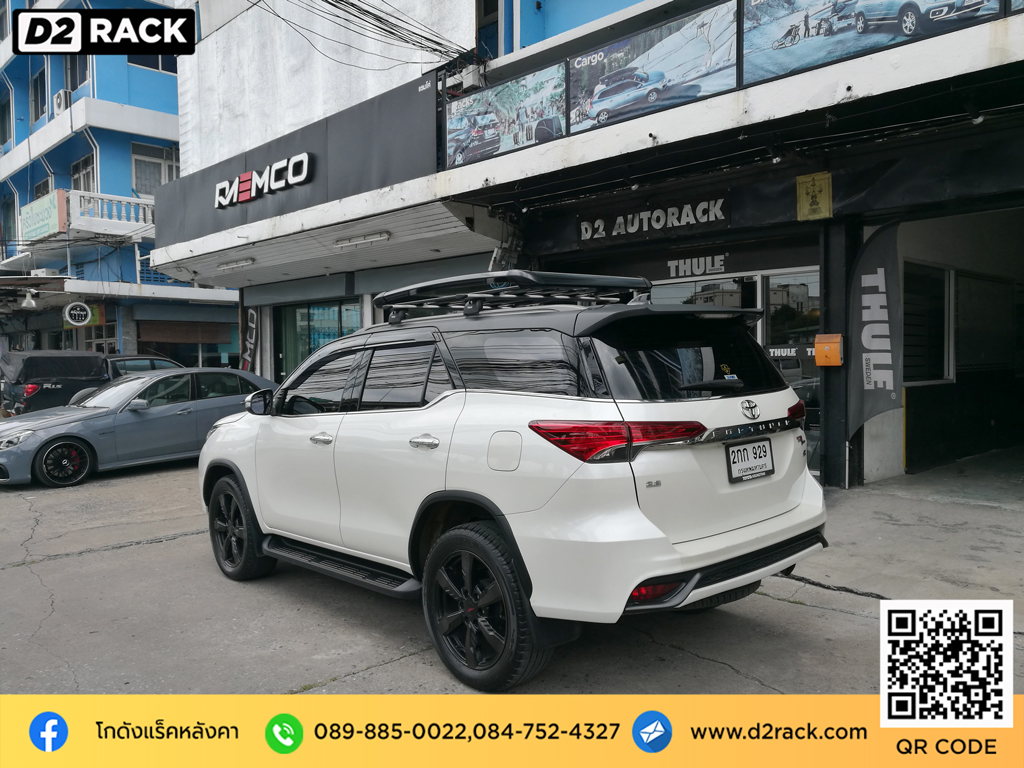 ขายึดแร็คหลังคามือสอง VRK รุ่น Sport สำหรับ Toyota Fortuner แร็คมือสอง ขายึดแร็คหลังคา overland วีอาร์เค โตโยต้า ฟอร์จูนเนอร์ แร็คหลังคารถ ตู้ หัวจรวด มือสอง เหล็ก ติดหลังคารถ แร็คหลังคารถเก๋งมือสอง