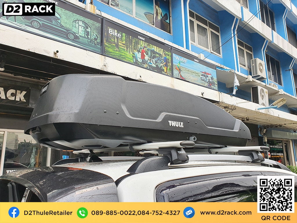 กล่องวางของบนหลังคา thule Force XT M ขาย roofbox มือสอง กล่องติดหลังคาคารถ ที่เก็บของบนหลังคา : ผลงานติดตั้ง กล่องหลังคารถยนต์ roof box Ford Ranger เรนเจอร์