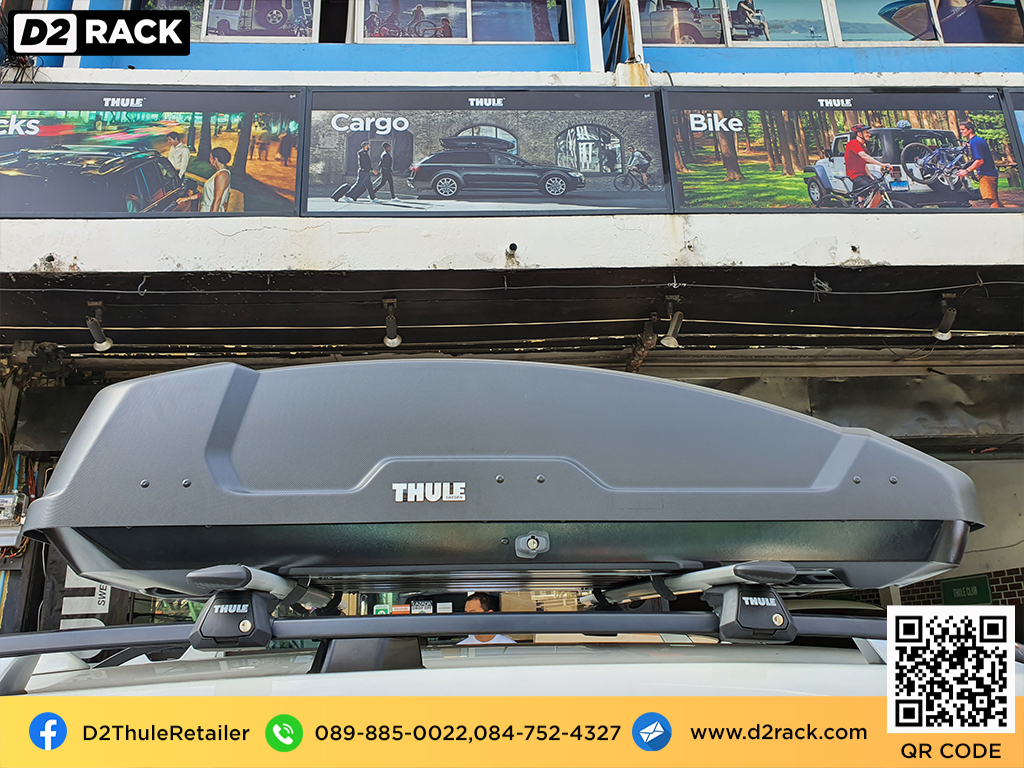 กล่องหลังคารถ thule Force XT M กล่องสัมภาระบนหลังคามือสอง กล่องวางของบนหลังคา roofbox มือ สอง : ผลงานติดตั้ง กล่องหลังคารถยนต์ roof box Subaru forester ฟอเรสเตอร์