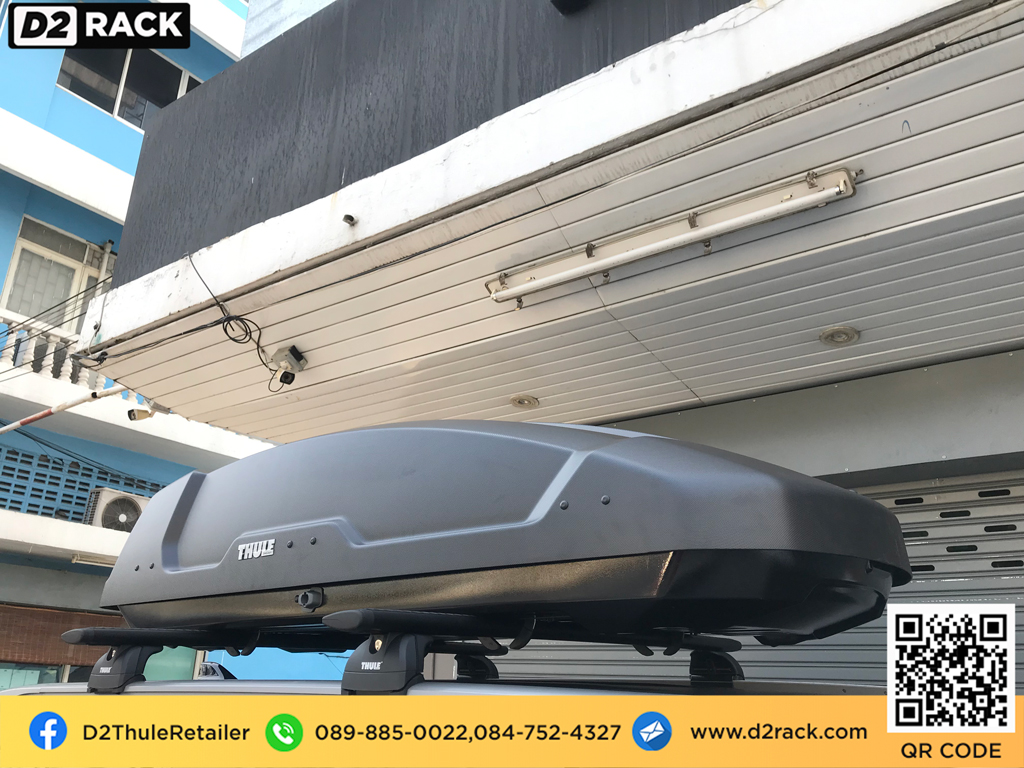 กล่อง RoofBox thule Force XT M กล่องติดหลังคารถ กล่องบนหลังคา คานขวาง : ผลงานติดตั้ง กล่องหลังคารถยนต์ roof box Toyota fortuner ฟอร์จูนเนอร์