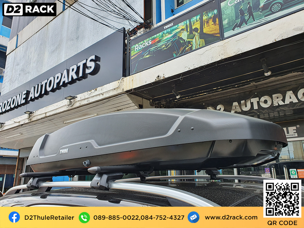 กล่องติดหลังคาคารถ thule Force XT XL roof box ราคาถูก ที่วางของบนหลังคา กล่องหลังคารถ : ผลงานติดตั้ง กล่องหลังคารถยนต์ roof box Benz GLE 300d จีเอลอี