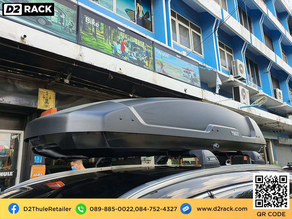 กล่องติดหลังคาคารถ thule Force XT XL roof box ราคาถูก ที่วางของบนหลังคา กล่องหลังคารถ : ผลงานติดตั้ง กล่องหลังคารถยนต์ roof box Honda Crv G5 ซีอาร์วี