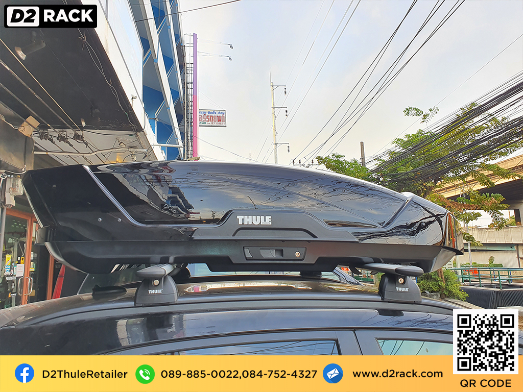 ขาย roofbox thule Motion XT M ที่วางของบนหลังคา กล่องสัมภาระบนหลังคา กล่องเก็บของติดรถยนต์ : ผลงานติดตั้ง กล่องหลังคารถยนต์ roof box Hyundai Kona โคน่า