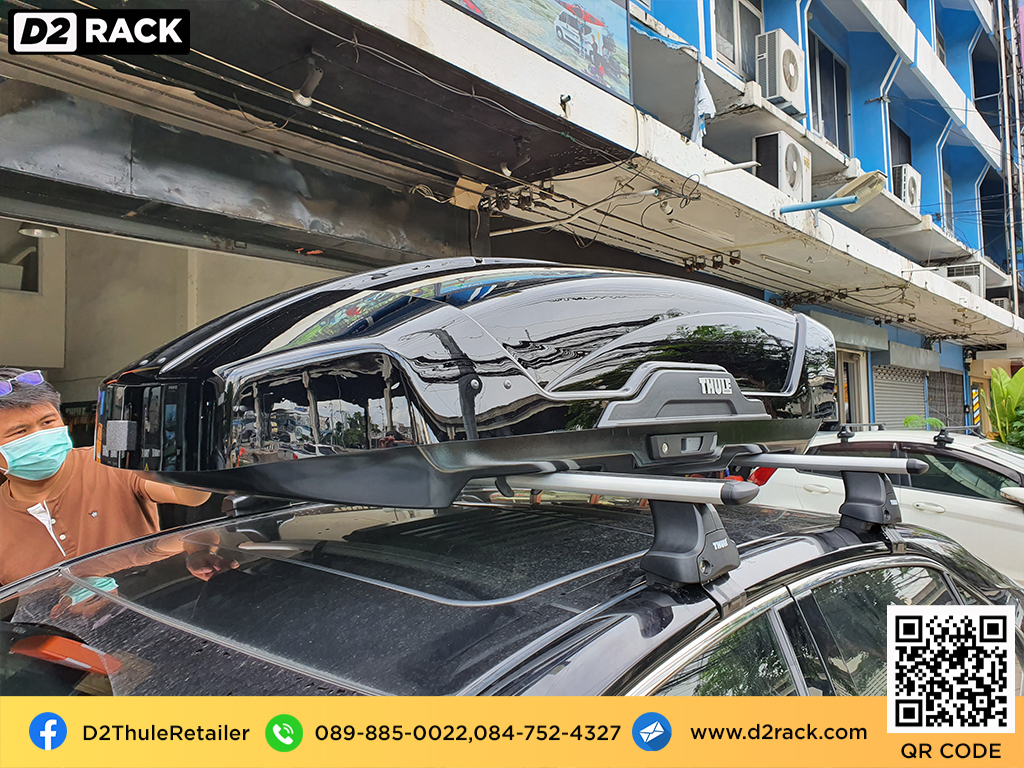 กล่องวางของบนหลังคา thule Motion XT M ขาย roofbox มือสอง กล่องติดหลังคาคารถ ที่เก็บของบนหลังคา : ผลงานติดตั้ง กล่องหลังคารถยนต์ roof box Toyota Camry คัมรี่