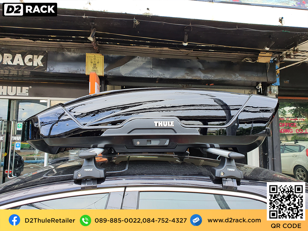 กล่องติดหลังคาคารถ thule Motion XT M roof box ราคาถูก ที่วางของบนหลังคา กล่องหลังคารถ : ผลงานติดตั้ง กล่องหลังคารถยนต์ roof box Toyota Camry คัมรี่