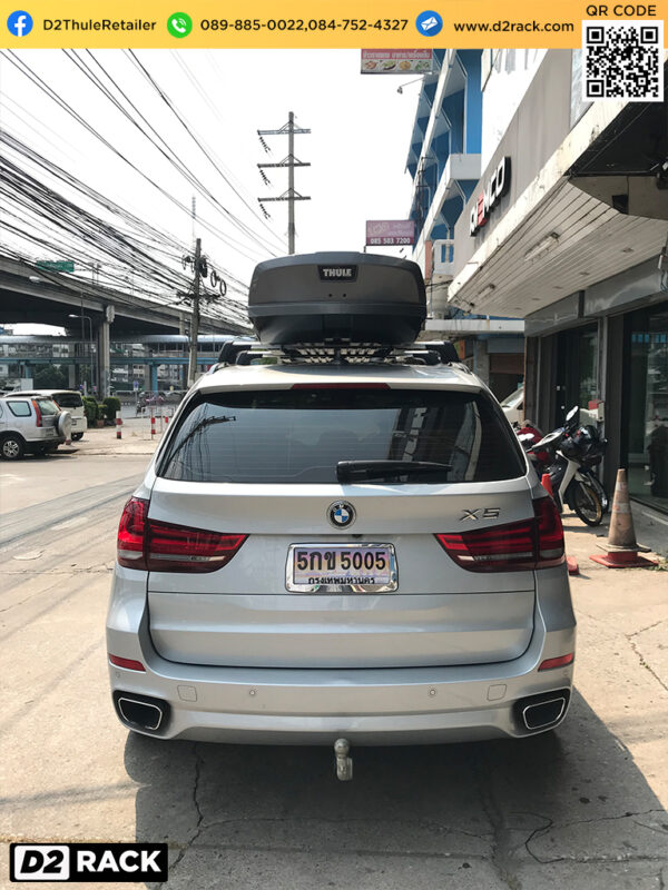 กล่องติดหลังคารถ THULE RoofBox Motion XT XL กล่องใส่สัมภาระบนหลังคารถ ขาย roofbox มือสอง คานขวาง : ผลงานติดตั้ง กล่องหลังคารถยนต์ roof box BMW X5 เอ็กซ์5