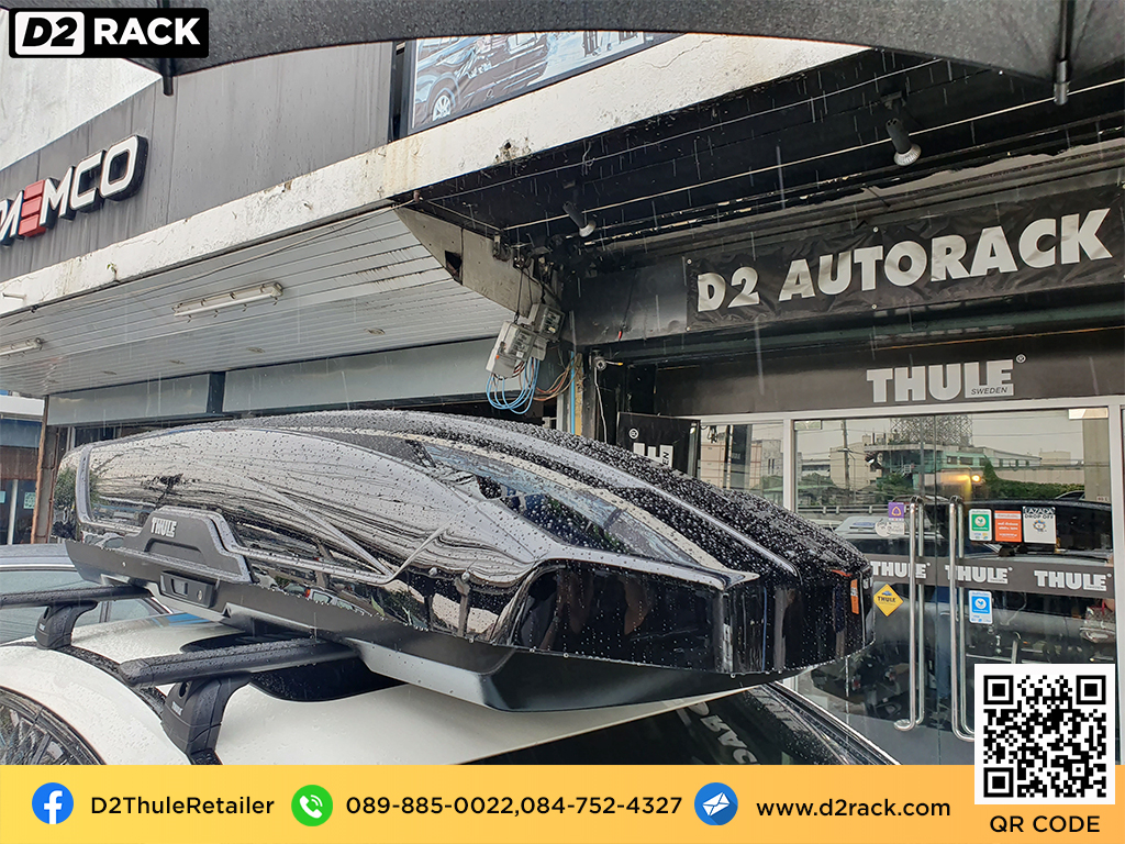 กล่องติดหลังคาคารถ thule Motion XT XL roof box ราคาถูก ที่วางของบนหลังคา กล่องหลังคารถ : ผลงานติดตั้ง กล่องหลังคารถยนต์ roof box Benz GLC43 เบนซ์