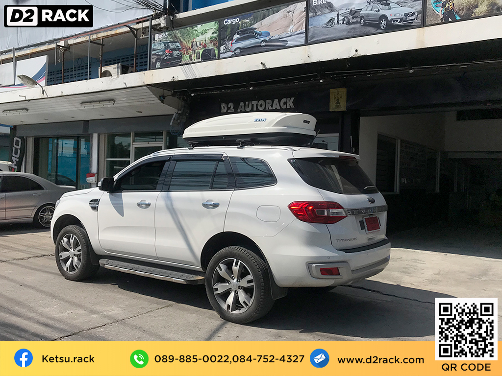 กล่องอเนกประสงค์บนหลังคารถ KETSU M1 roofbox กล่องบนหลังคา ขาย roofbox : ผลงานติดตั้ง กล่องหลังคารถยนต์ roof box Ford Everest เอเวอเรสต์