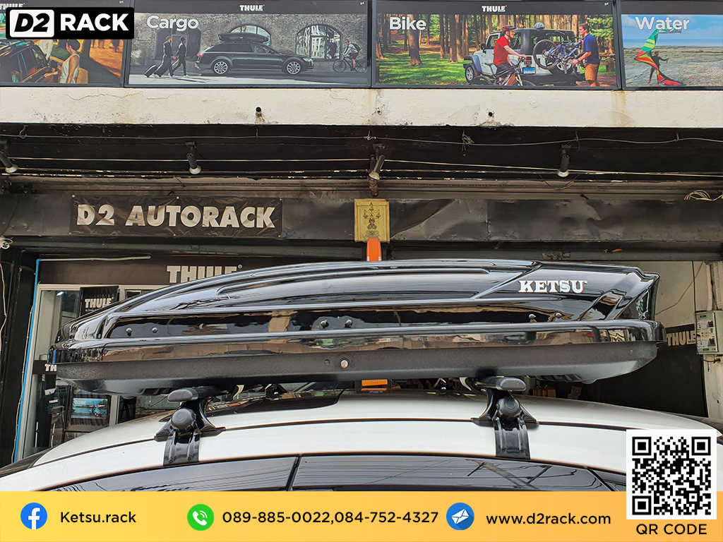 ขาย roofbox KETSU M1 ที่วางของบนหลังคา กล่องสัมภาระบนหลังคา กล่องเก็บของติดรถยนต์ : ผลงานติดตั้ง กล่องหลังคารถยนต์ roof box Mazda CX30 ซีเอ็กซ์30