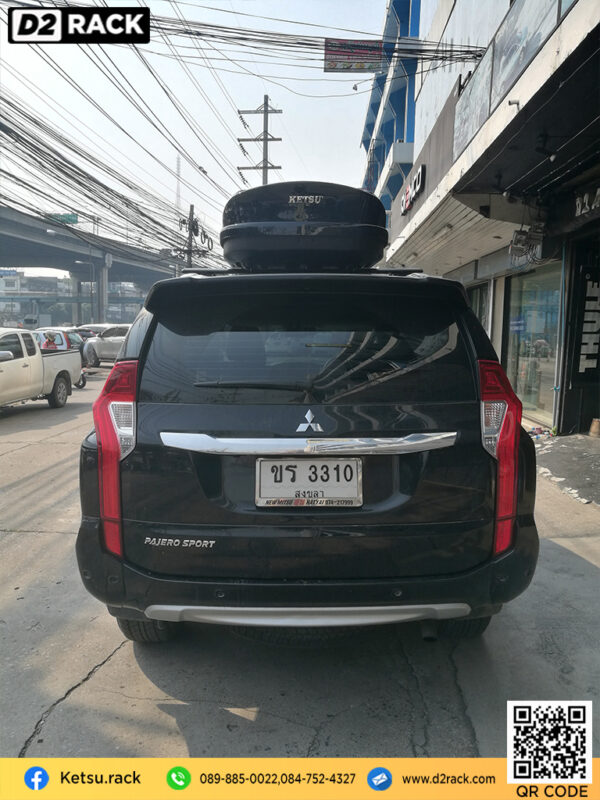 กล่องสัมภาระบนหลังคามือสอง KETSU M1 roofbox roof box เชียงกง กล่องใส่สัมภาระบนหลังคารถ : ผลงานติดตั้ง กล่องหลังคารถยนต์ roof box Pajero Sport ปาเจโร่