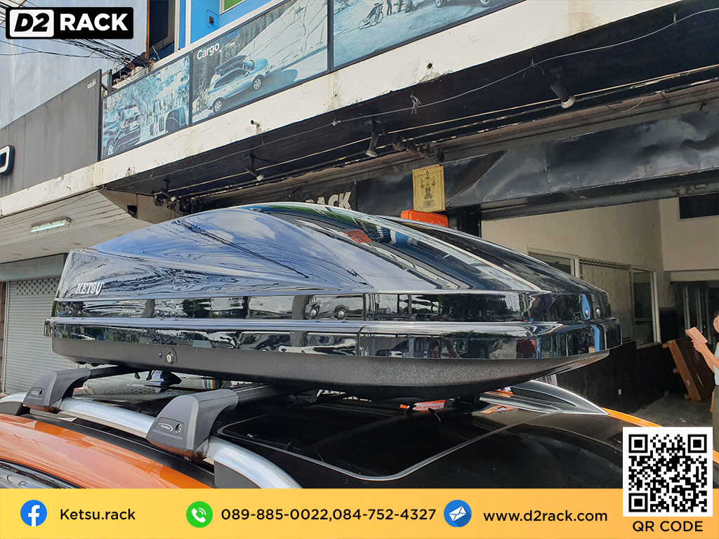 กล่องติดหลังคาคารถ KETSU M3 roof box ราคาถูก ที่วางของบนหลังคา กล่องหลังคารถ : ผลงานติดตั้ง กล่องหลังคารถยนต์ roof box MG GS เอ็มจี จีเอส