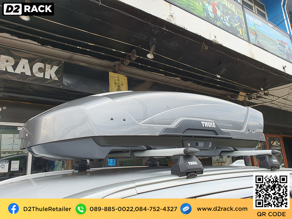 กล่องติดหลังคาคารถ thule Motion XT M roof box ราคาถูก ที่วางของบนหลังคา กล่องหลังคารถ : ผลงานติดตั้ง กล่องหลังคารถยนต์ roof box Mitsubishi Outlander เอาท์แลนเดอร์