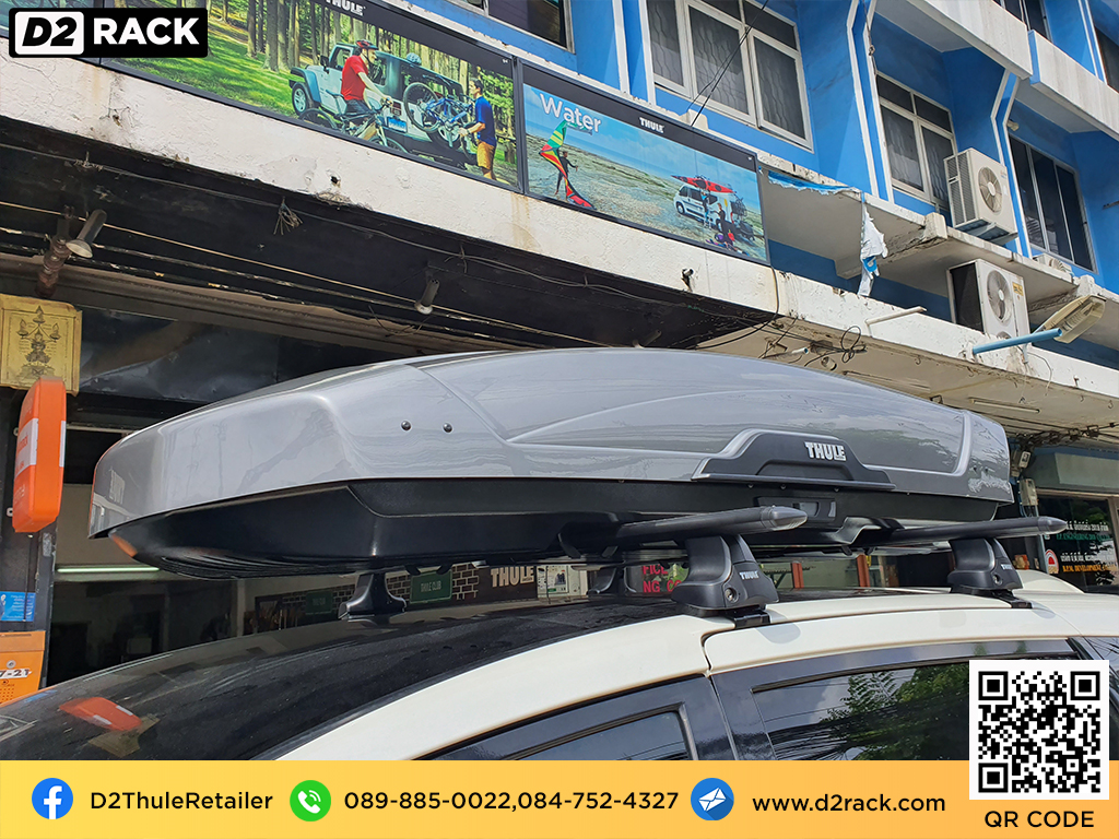 กล่องวางของบนหลังคา thule Motion XT XL กล่องบนหลังคา กล่อง RoofBox กล่องหลังคารถ : ผลงานติดตั้ง กล่องหลังคารถยนต์ roof box Toyota Estima เอสติม่า