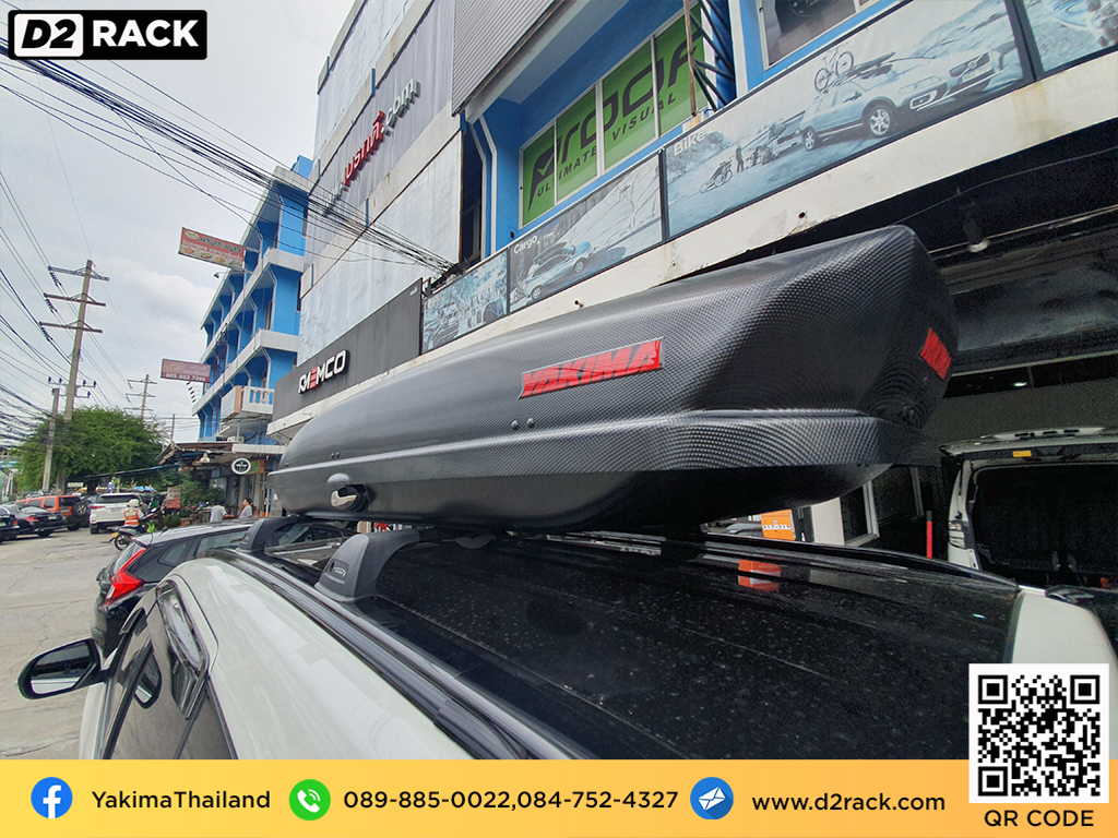 กล่องติดหลังคา มือสอง YAKIMA Skybox 21 กล่องสัมภาระบนหลังคา กล่องบนหลังคา กล่องติดหลังคา : ผลงานติดตั้ง กล่องหลังคารถยนต์ roof box Mitsubishi Pajero Sport ปาเจโร่