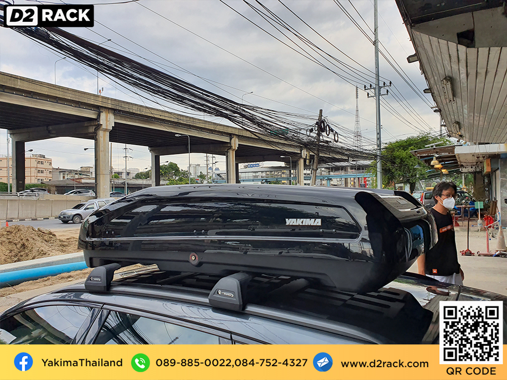 กล่องติดหลังคา มือสอง YAKIMA Easytrip 470 กล่องสัมภาระบนหลังคา กล่องบนหลังคา กล่องติดหลังคา : ผลงานติดตั้ง กล่องหลังคารถยนต์ roof box Audi A4 ออดี้