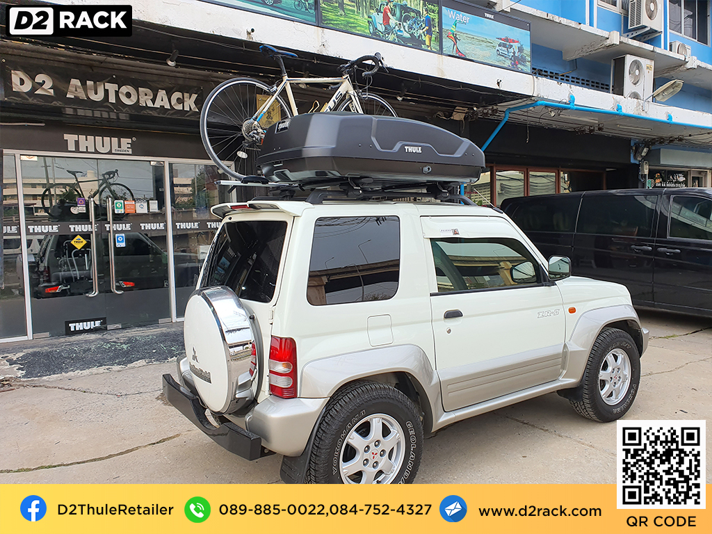  กล่องวางของบนหลังคา thule Force XT S ขาย roofbox มือสอง กล่องติดหลังคาคารถ ที่เก็บของบนหลังคา : ผลงานติดตั้ง กล่องหลังคารถยนต์ roof box Mitsubishi Pajero JR ปาเจโร่ เจอาร์