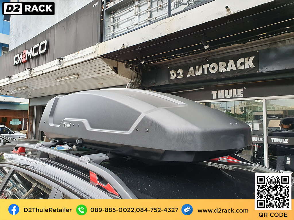 กล่องติดหลังคาคารถ thule Force XT M roof box ราคาถูก ที่วางของบนหลังคา กล่องหลังคารถ : ผลงานติดตั้ง กล่องหลังคารถยนต์ roof box Subaru forester ฟอเรสเตอร์