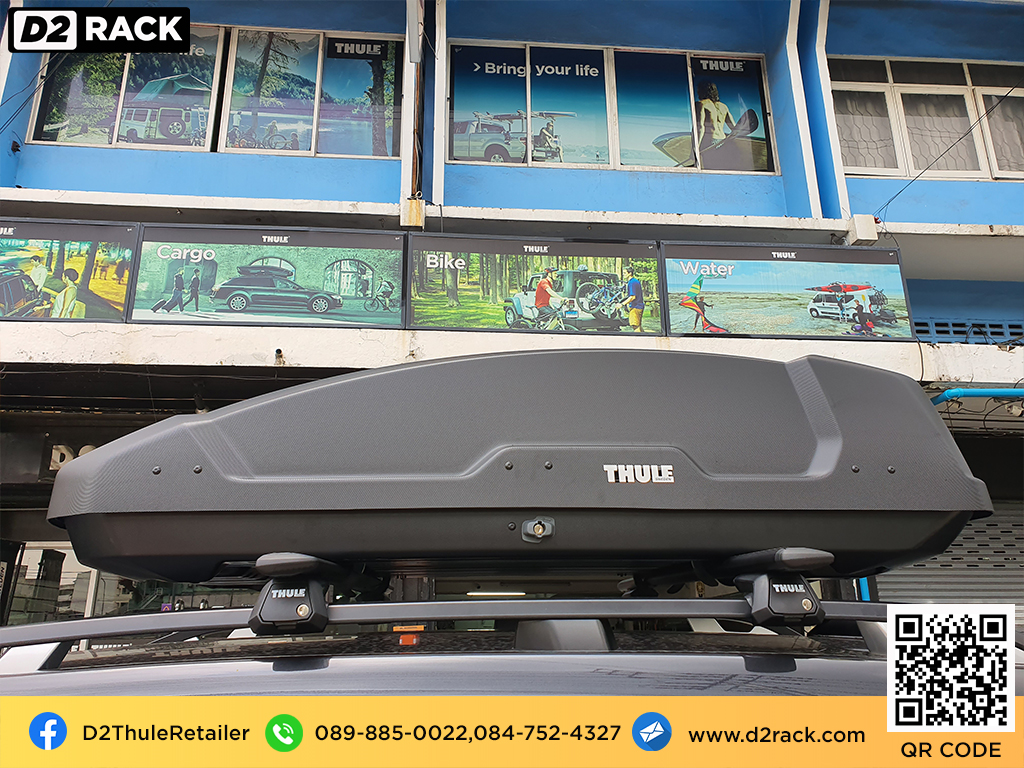 กล่องเก็บของติดรถยนต์ thule Force XT M กล่องสัมภาระบนหลังคา มือสอง กล่องสัมภาระบนหลังคา กล่องใส่สัมภาระบนหลังคา : ผลงานติดตั้ง กล่องหลังคารถยนต์ roof box Subaru forester ฟอเรสเตอร์