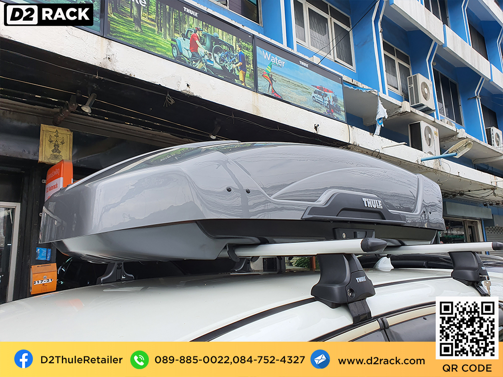 กล่องบนหลังคา thule Motion XT M กล่องวางของบนหลังคา roofbox มือ สอง กล่องใส่สัมภาระ  : ผลงานติดตั้ง กล่องหลังคารถยนต์ roof box Honda CRV G4 ซีอาร์วี